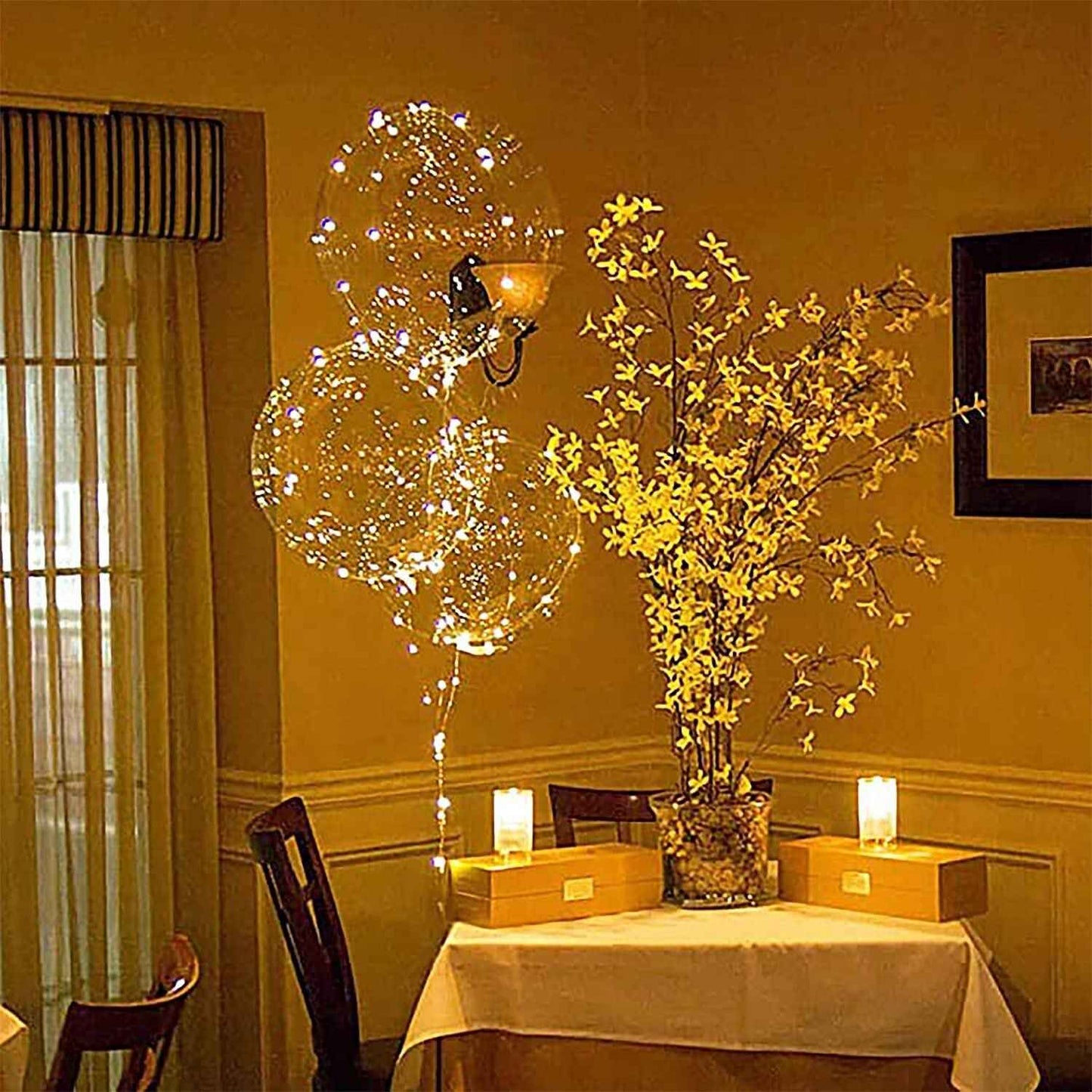 6/12Pcs LED Light up Balloons Transparent Bobo Balloon for Valentines Day Decor