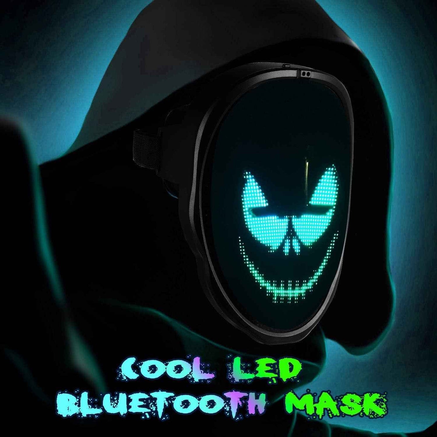 Led Light up Mask with Bluetooth Programmable,Digital Electronic Rave Shining Mask,Transforming Led Luminou Mask - BINZAAR