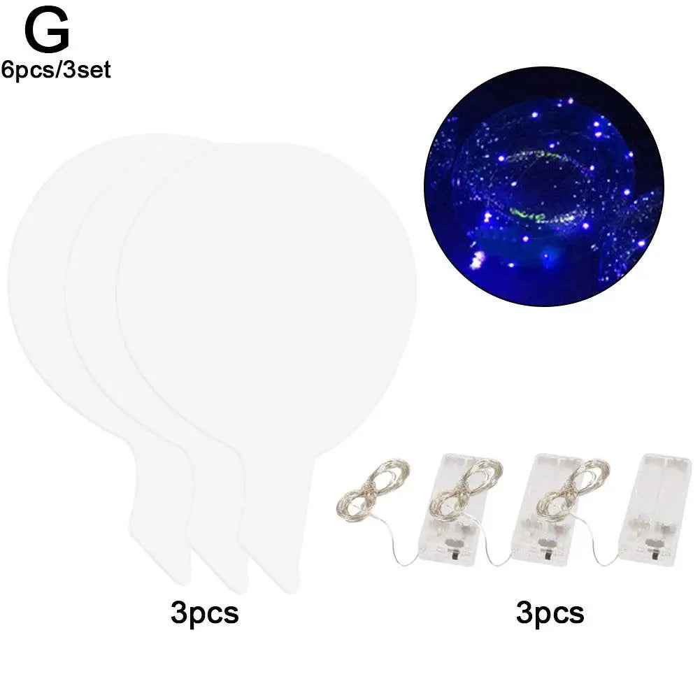 3Set Transparent Led Balloons Light up Balloons with Light Strap Bobo Balloons for Party Birthday Anniversary Wedding Decoration - BINZAAR