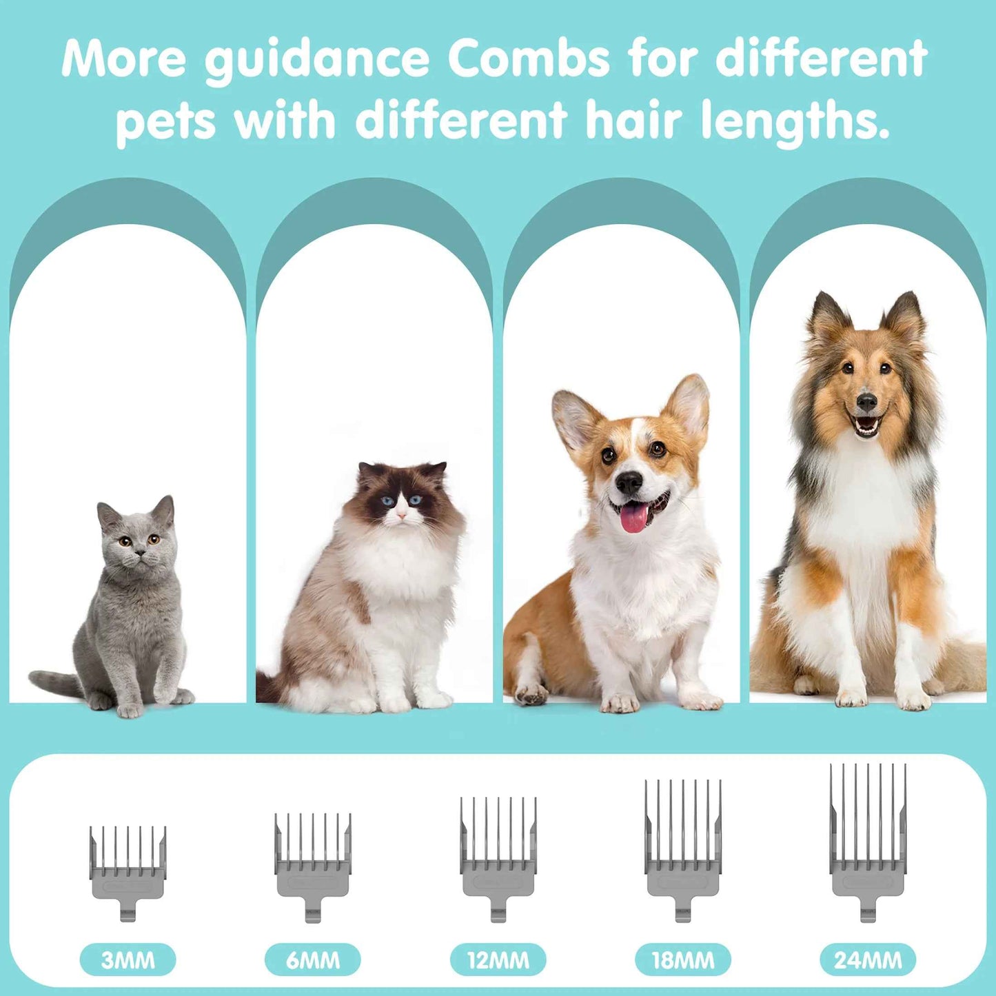 Professional 6-In-1 Dog Grooming Vacuum Kit - 11000PA High Suction & 1.5L Large Capacity | 99% Hair Removal with Complete Grooming Tools | High Suction Pet Vacuum for Professional Grooming - BINZAAR