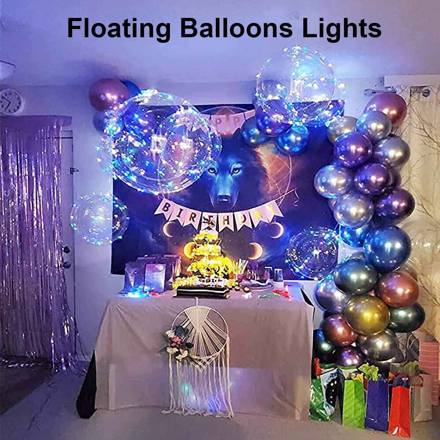 6/12Pcs LED Light up Balloons Transparent Bobo Balloon for Valentines Day Decor