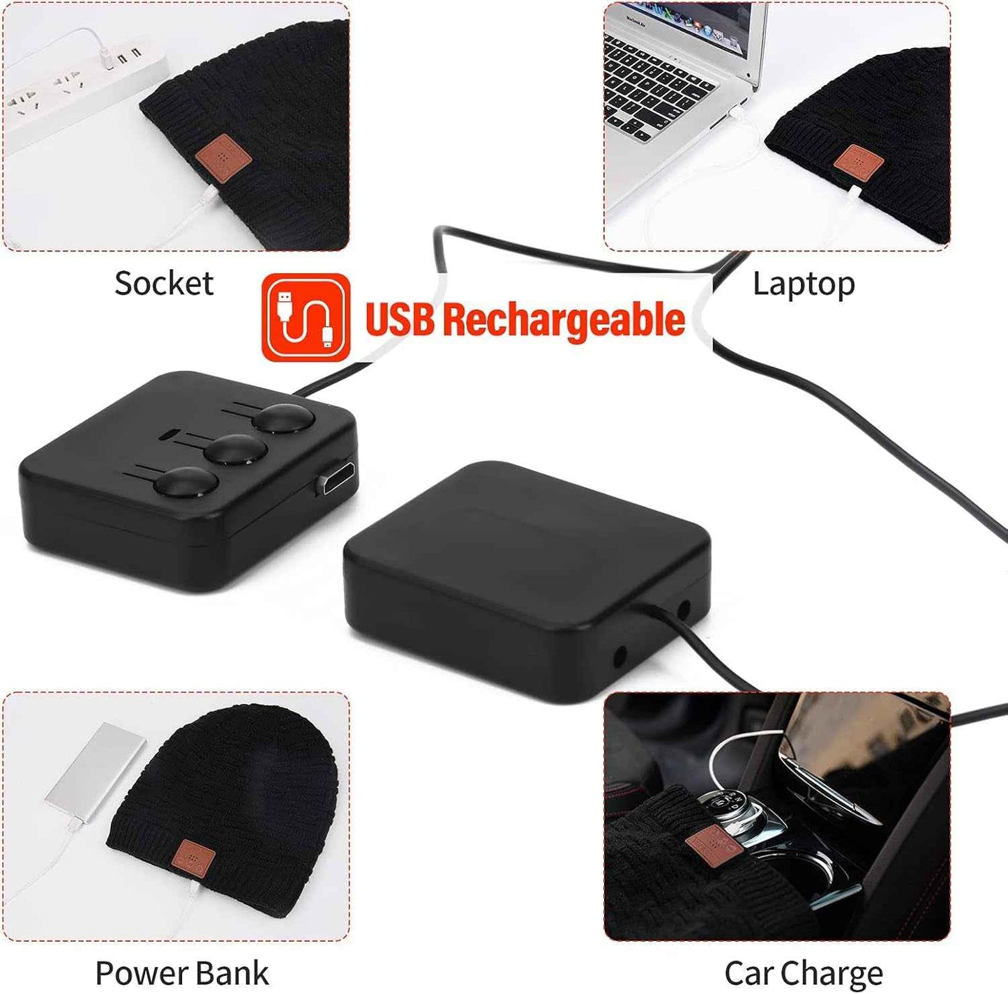 Wireless Beanie Hat with Wireless Headphones, Wireless Winter Hat Built-In HD Stereo Speakers, Wireless Music Cap for Outdoor