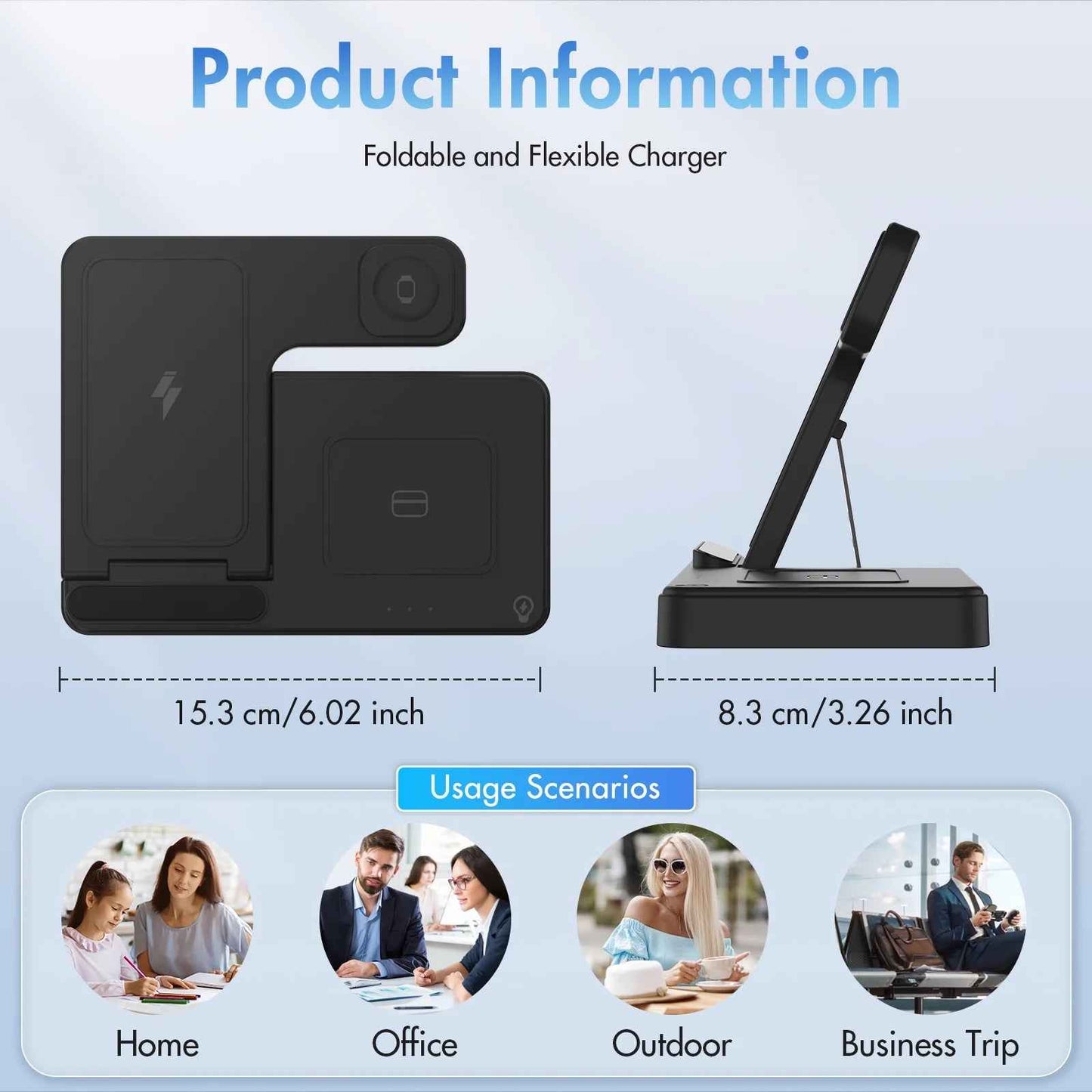 Wireless Charger, Magnetic Fast Charging Stand Compatible with Iphone 16 15 14 13 12 11 Pro Max plus XS XR X 8, for Apple Watch 9 8 7 6 5 4 3 2 SE, for Airpods 3 2 Pro, 3 in 1 Charging Station - BINZAAR
