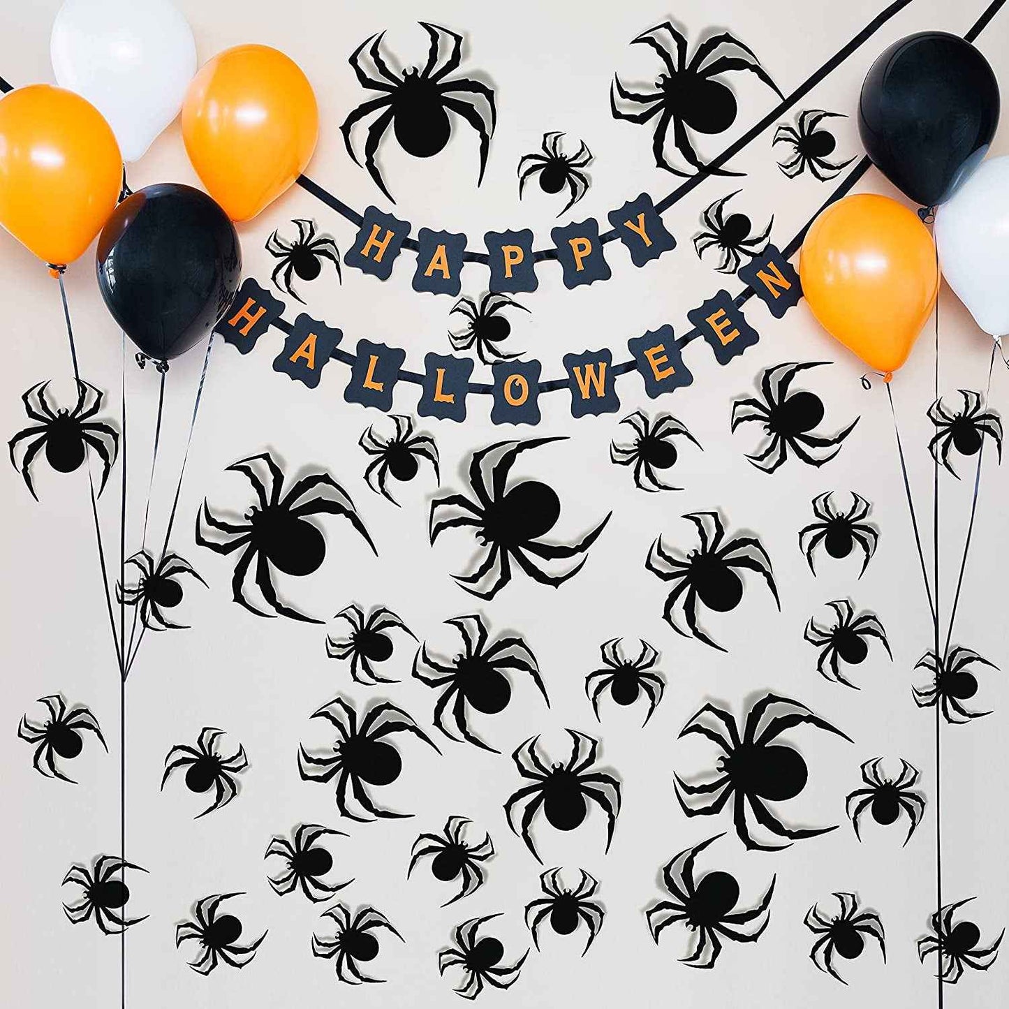 60 PCS Halloween Wall Decorations DIY Party Supplies 3D Plastic Spider Decoration Stickers, Indoor Outdoor Scary Spider Halloween Decor for Home Wall Window - BINZAAR