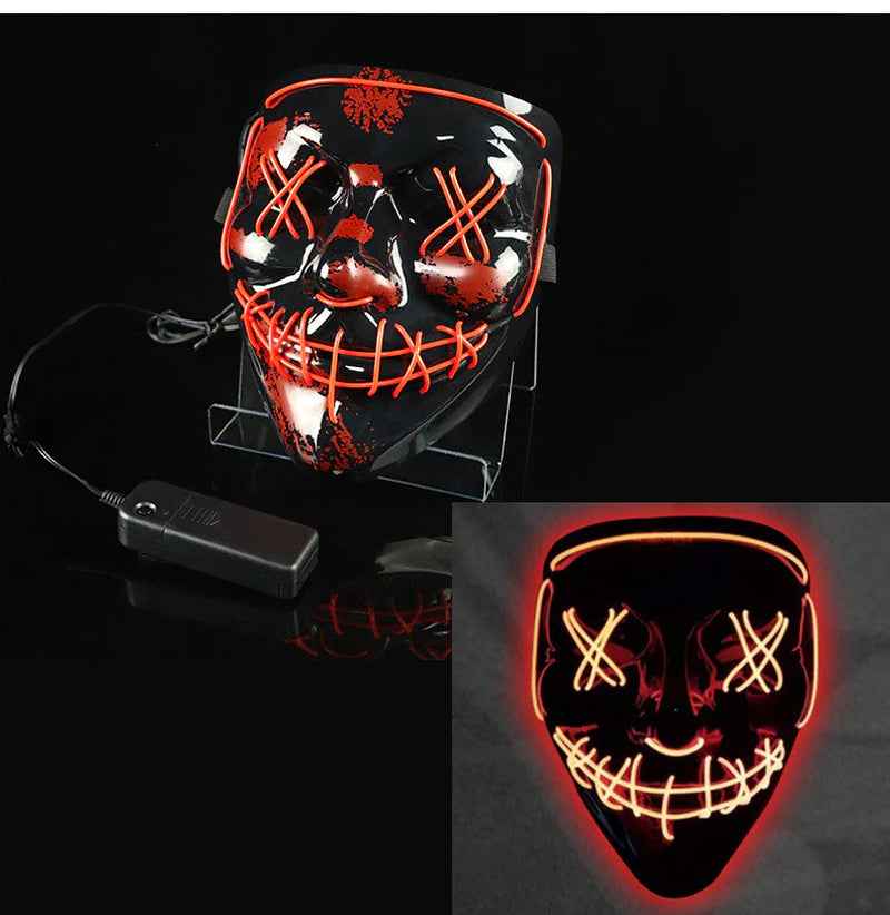Shining Face Light Mask Scary Jester Humorous Killer - BINZAAR