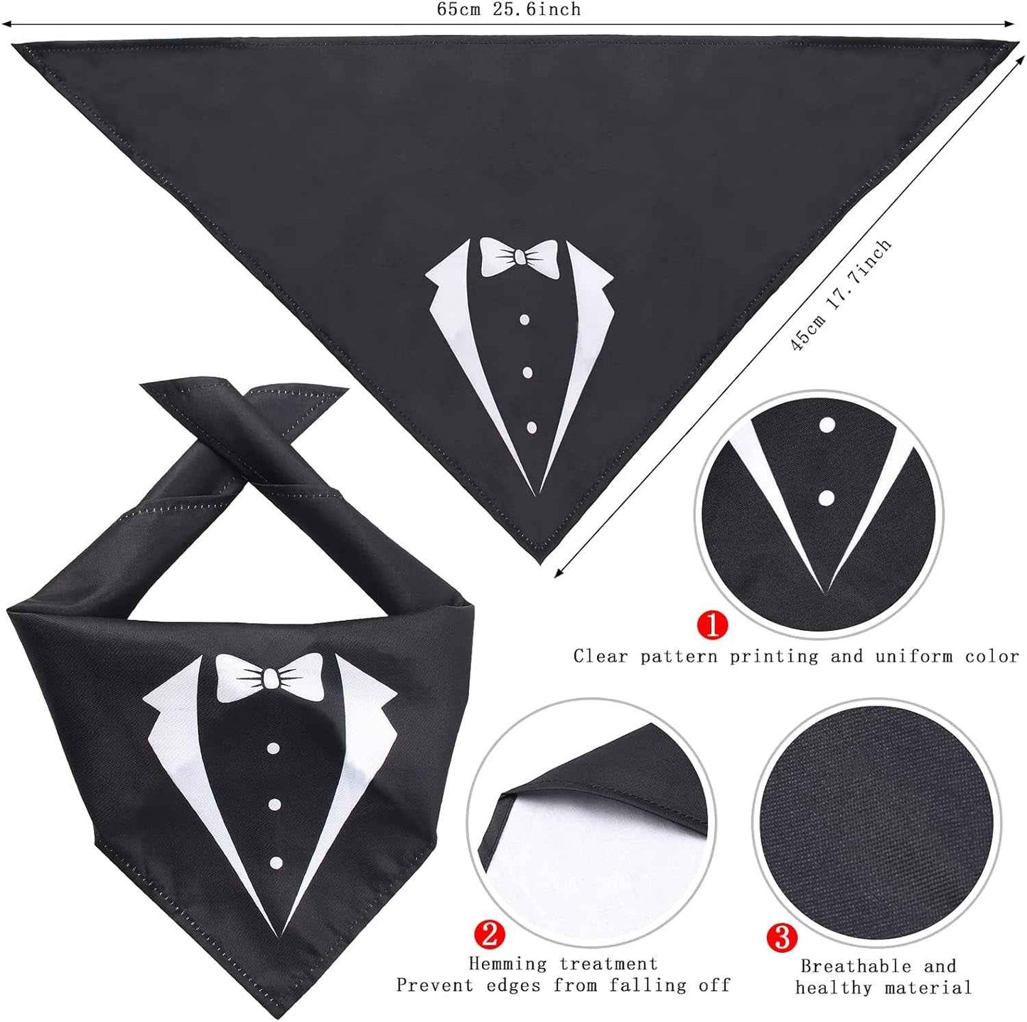 2 Pieces Pet Formal Accessories Set - Pet Top Hat with Pet Formal Necktie/Bowtie Birthday Party Gradation Halloween Costumes Accessories for Dog Cat (Black-B) One Size