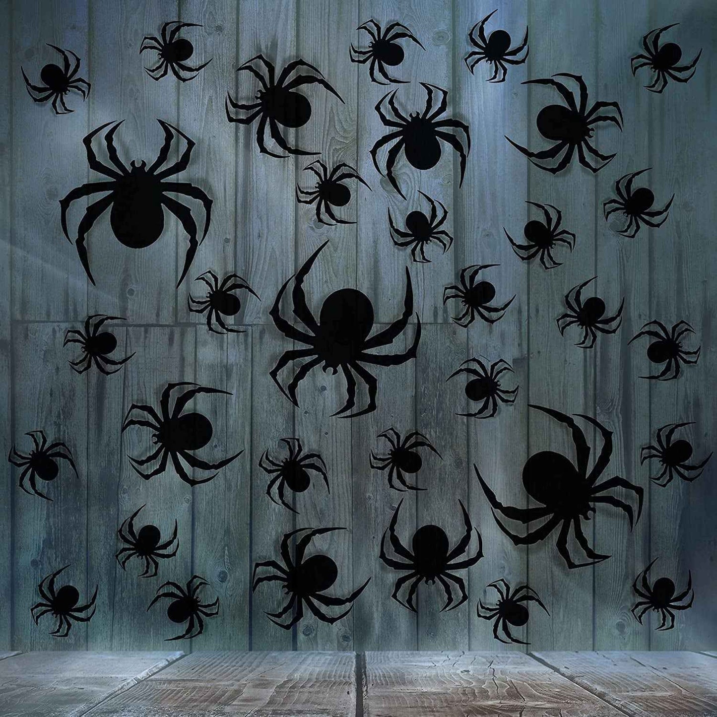 60 PCS Halloween Wall Decorations DIY Party Supplies 3D Plastic Spider Decoration Stickers, Indoor Outdoor Scary Spider Halloween Decor for Home Wall Window - BINZAAR