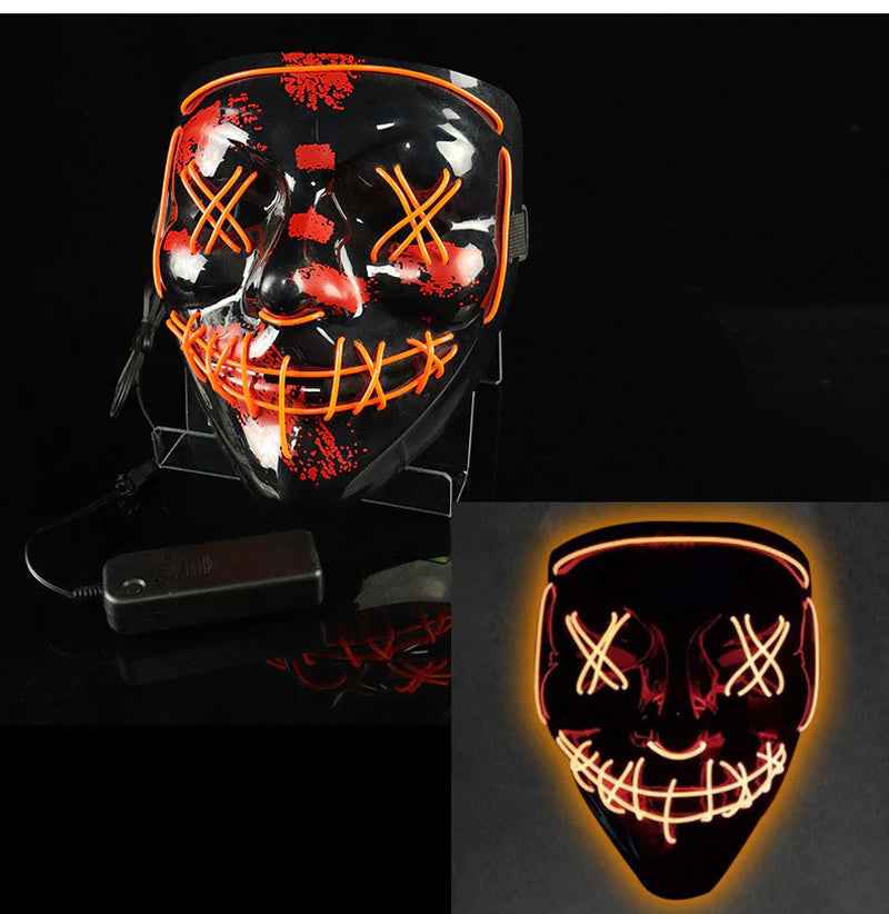 Shining Face Light Mask Scary Jester Humorous Killer - BINZAAR