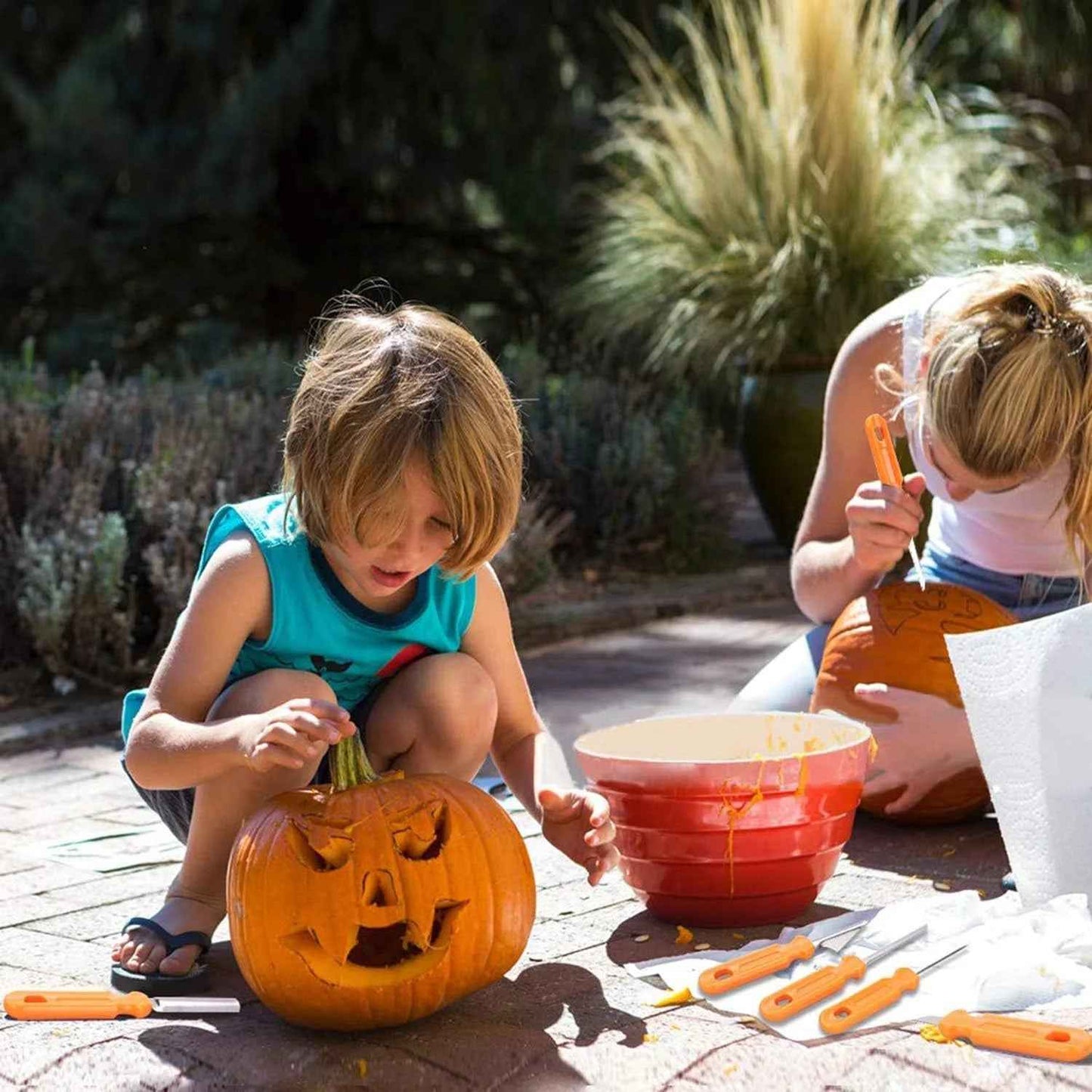 Pumpkin Carving Kit, Halloween Professional Pumpkin Cutting Supplies Tools with Carrying Bag, 10 Pcs - BINZAAR