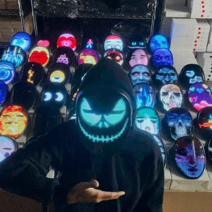 Programmable LED Mask-App Bluetooth Customizable Light-Up Face Mask for Festivals Parties Raves Cosplay Christmas Gift