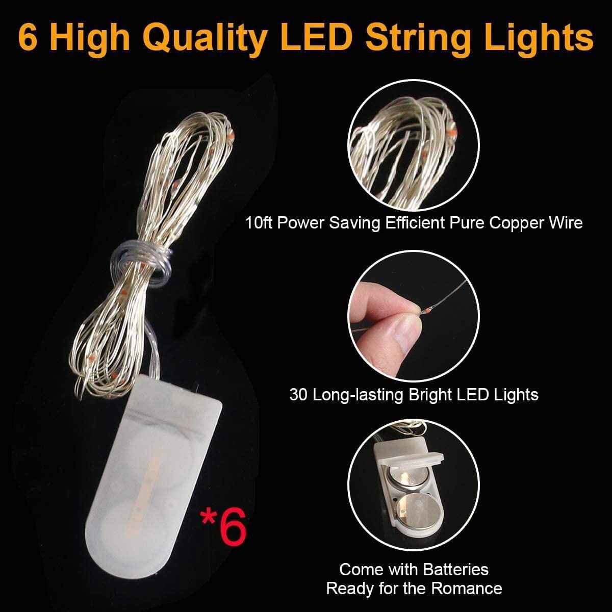 6/12Pcs LED Light up Balloons Transparent Bobo Balloon for Valentines Day Decor
