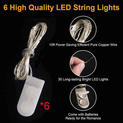 6/12Pcs LED Light up Balloons Transparent Bobo Balloon for Valentines Day Decor