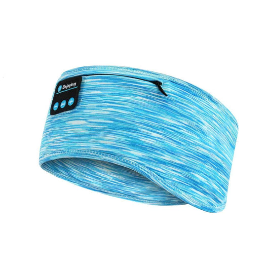 Sleep Headphones, Wireless Headband with Zip Pocket Wireless Music Sport Headbands with Ultra-Thin HD Stereo Speakers for Side Sleepers, Meditation,Relaxation and Sport(Blue) - BINZAAR