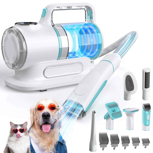 Professional 6-In-1 Dog Grooming Vacuum Kit - 11000PA High Suction & 1.5L Large Capacity | 99% Hair Removal with Complete Grooming Tools | High Suction Pet Vacuum for Professional Grooming - BINZAAR