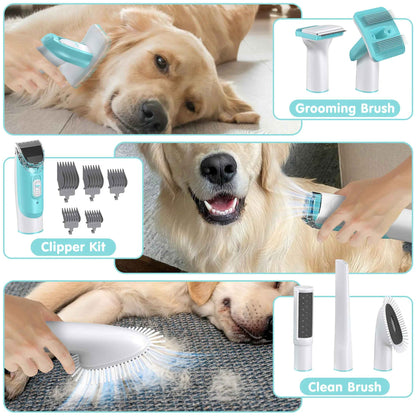 Professional 6-In-1 Dog Grooming Vacuum Kit - 11000PA High Suction & 1.5L Large Capacity | 99% Hair Removal with Complete Grooming Tools | High Suction Pet Vacuum for Professional Grooming - BINZAAR