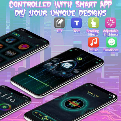Programmable LED Mask-App Bluetooth Customizable Light-Up Face Mask for Festivals Parties Raves Cosplay Christmas Gift