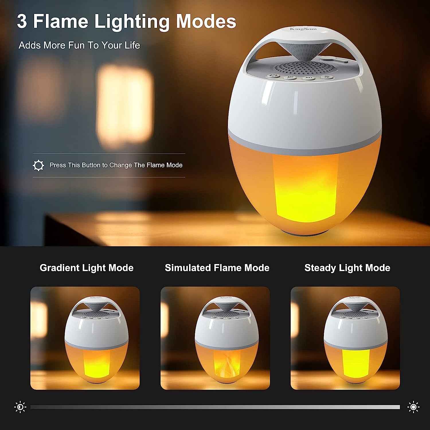 LED Flame Floating Bluetooth Speaker for Pool, IP68 Waterproof, Hot Tub with Rich Bass, HD Stereo Sound, Hands-Free Portable for Outdoor - BINZAAR