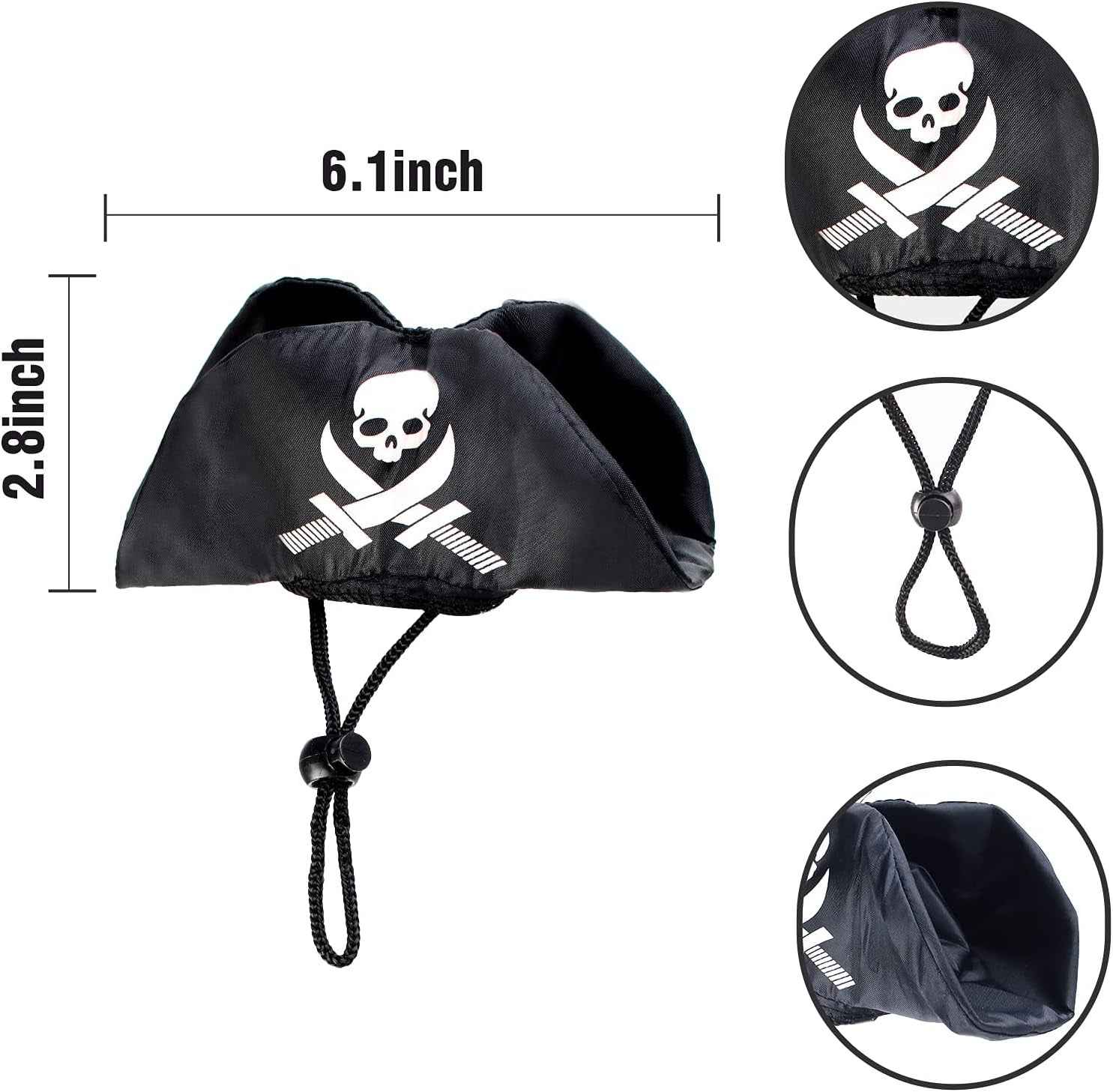 2 Pieces Pet Pirate Hat with Pirate Skull Bandana Pirate Cosplay Costume Accessories Photo Props for Cat Dog Puppy Halloween Dressing up (B) - BINZAAR