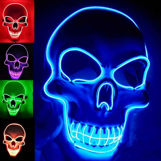 Halloween Mask LED Light up Costumes Scary Mask for Party Supplies Favor - BINZAAR