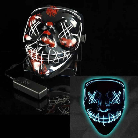 Shining Face Light Mask Scary Jester Humorous Killer - BINZAAR