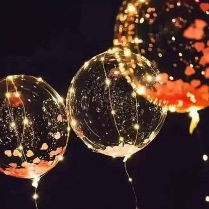 3Set Transparent Led Balloons Light up Balloons with Light Strap Bobo Balloons for Party Birthday Anniversary Wedding Decoration - BINZAAR