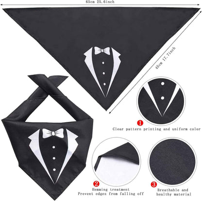 2 Pieces Pet Formal Accessories Set - Pet Top Hat with Pet Formal Necktie/Bowtie Birthday Party Gradation Halloween Costumes Accessories for Dog Cat (Black-B) One Size