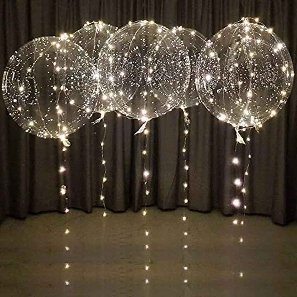 3Set Transparent Led Balloons Light up Balloons with Light Strap Bobo Balloons for Party Birthday Anniversary Wedding Decoration - BINZAAR