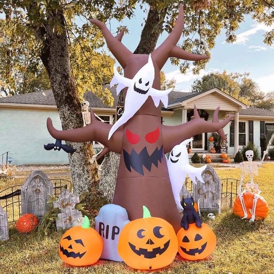 Halloween Inflatable 11.8 FT Inflatable Halloween Tree, Halloween Inflatable Tree Scary Halloween Blow up Tree with LED Lights, Outdoor Halloween Decorations Clearance for Halloween/Holiday - BINZAAR